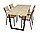 Стол обеденный Патика М78 в стиле лофт 130х75 см (каркас черный матовый/ДСП сосна Пасадена), фото 5