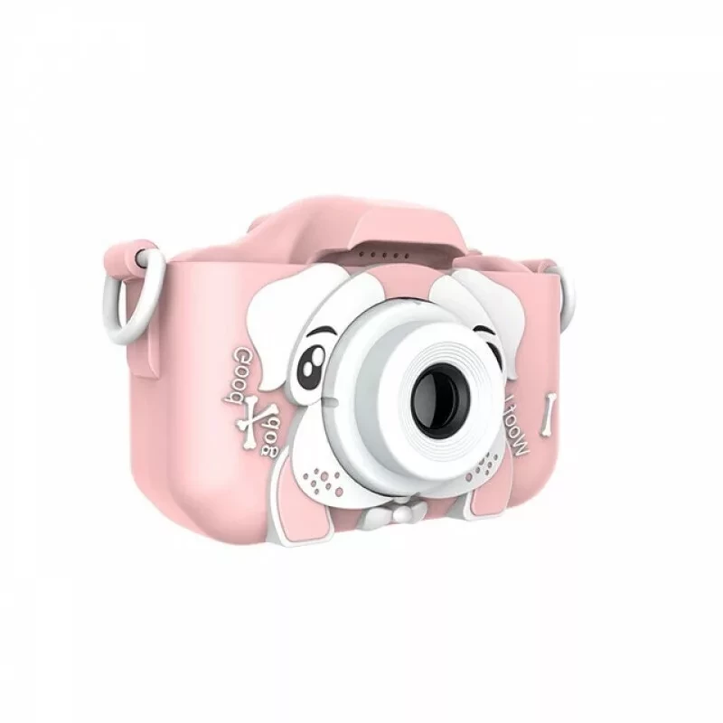 Детский фотоаппарат с селфи камерой Собачка / Fun Camera / Розовый - фото 2 - id-p171956860