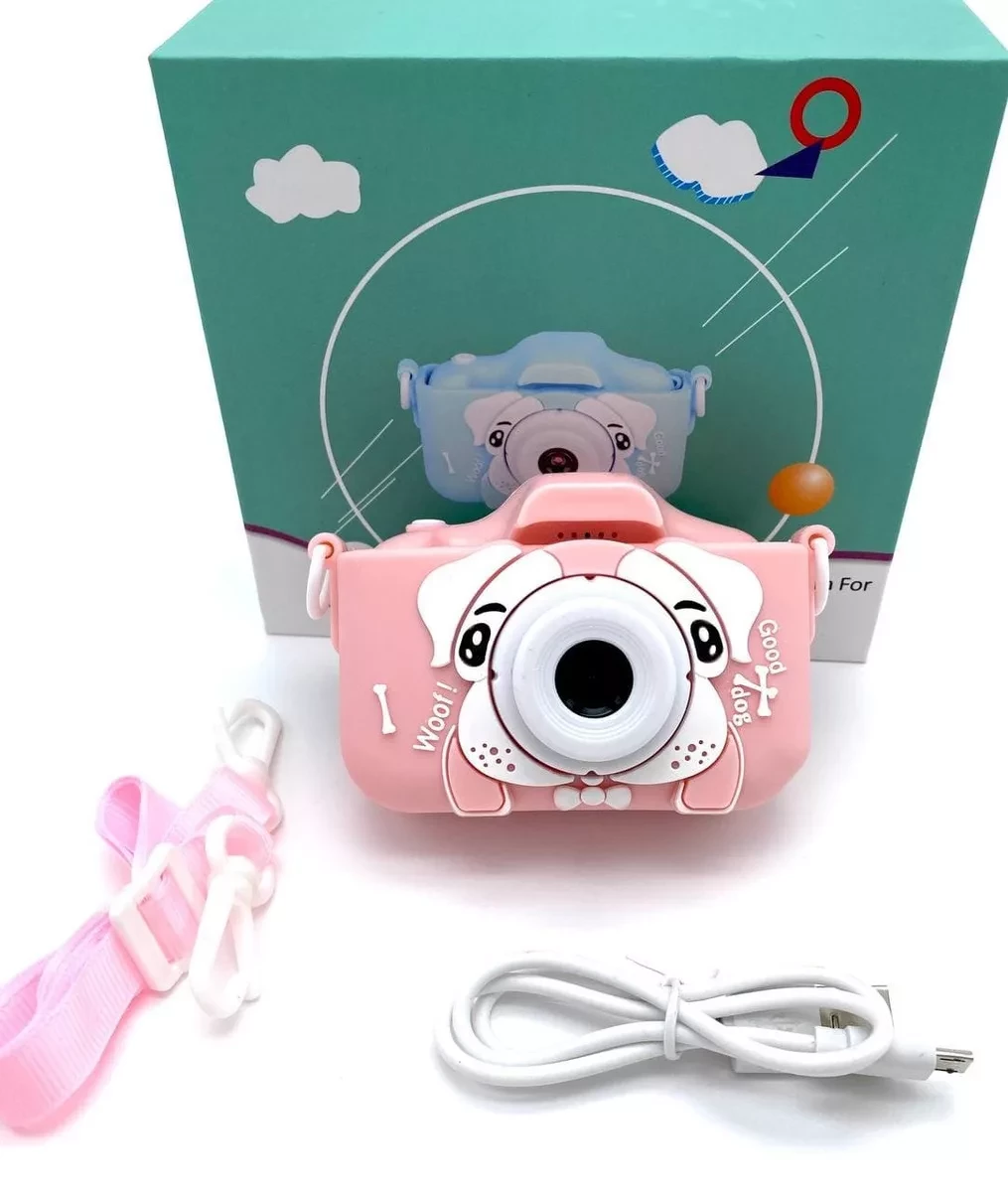 Детский фотоаппарат с селфи камерой Собачка / Fun Camera / Розовый - фото 3 - id-p171956860