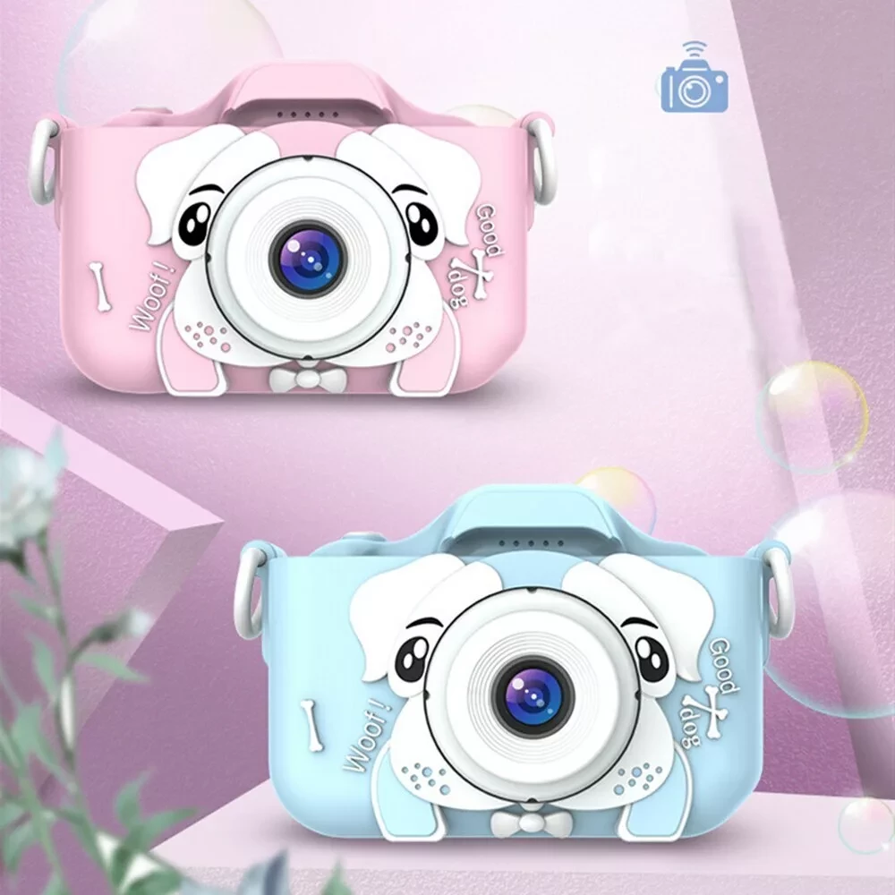 Детский фотоаппарат с селфи камерой Собачка / Fun Camera / Розовый - фото 4 - id-p171956860