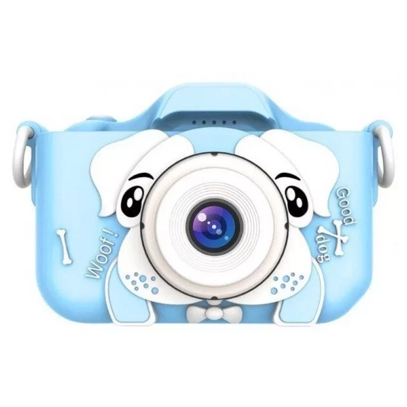 Детский фотоаппарат с селфи камерой Собачка / Fun Camera / Голубой - фото 1 - id-p171956861