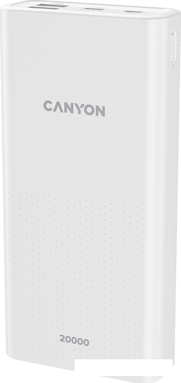 Внешний аккумулятор Canyon CNE-CPB2001W 20000mAh (белый) - фото 1 - id-p171412983