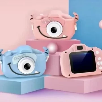 Детский фотоаппарат с селфи камерой Монстрик / Fun Camera / Розовый - фото 4 - id-p171956878