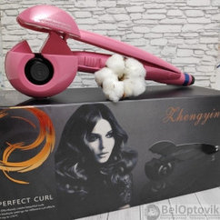 Щипцы стайлер-плойка для завивки локонов Zhengyin Perfect Curl Розовая