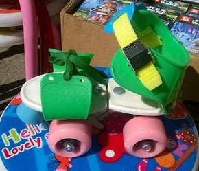 Ролики детские раздвижные на 4-х колесах квады (цвет зеленый)