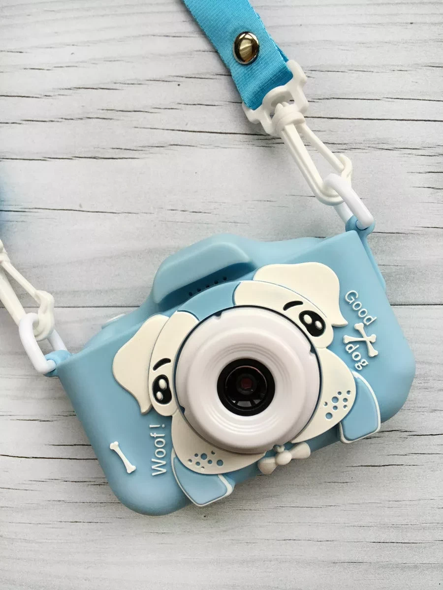 Детский фотоаппарат с селфи камерой Собачка / Fun Camera / Голубой - фото 3 - id-p171965562