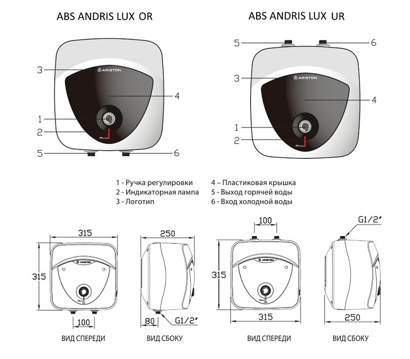 Настенный электрический накопительный водонагреватель Ariston ABS ANDRIS LUX 10 OR (10 л., над раковиной) - фото 6 - id-p166077676