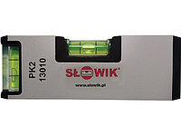 Уровень 140 мм 2 глаз. карманный, серебро PK2 SLOWIK (быт.) (580 гр/м 0.50 мм/м)