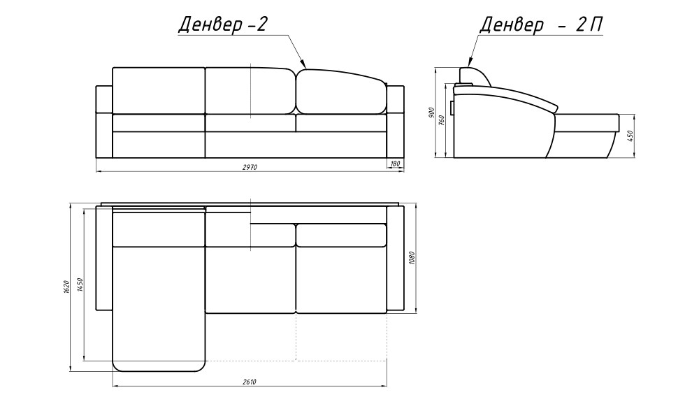 Диван-тахта угловой "Денвер" 2П - фото 4 - id-p171992879