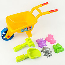 Детская тачка садовая с набором игрушек для песка
