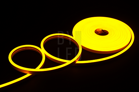 Светодиодный неон Byled SMD2835, 120 LED/m, 9.6W/m, 24V, IP67, Цвет: Желтый