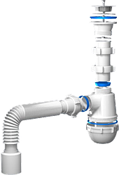 Сифон Ани Грот 1½"х40 с гибкой трубой 40х40/50 (A0115), Россия