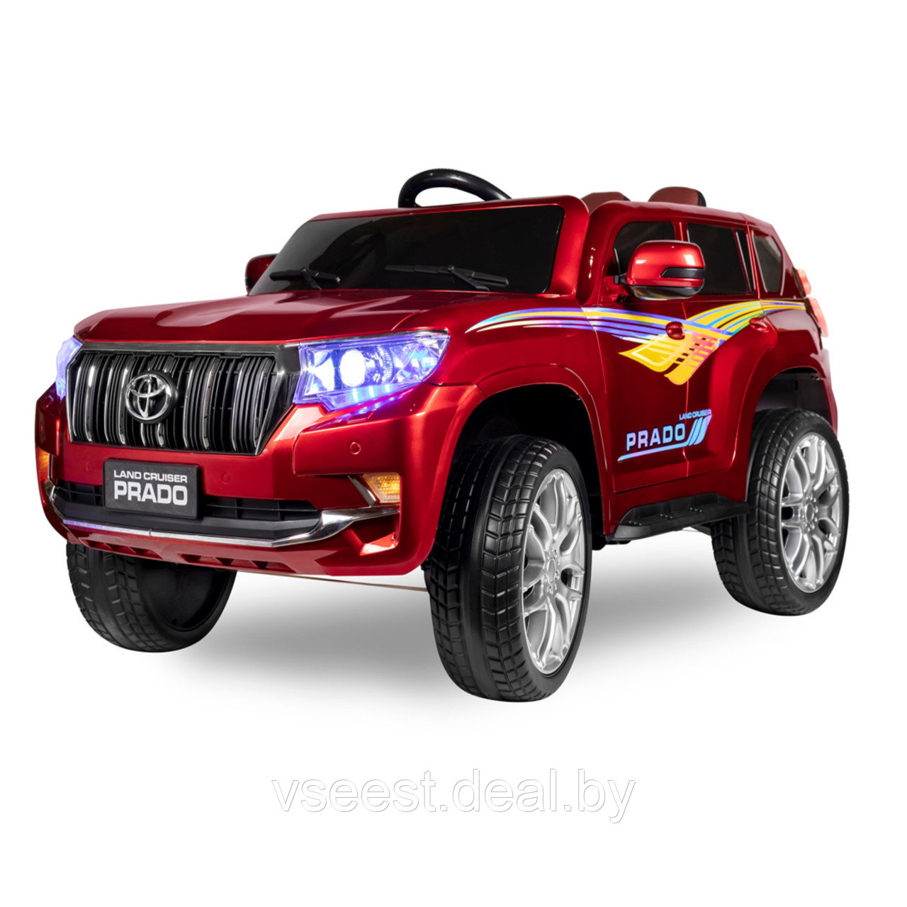 Детский электромобиль Kids Care Toyota Land Cruiser Prado 4x4 (красный) (sh) - фото 2 - id-p172002375