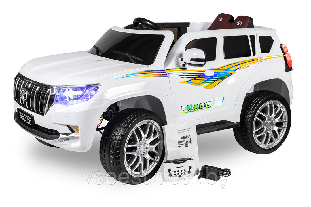 Детский электромобиль Kids Care Toyota Land Cruiser Prado 4x4 (белый) (sh)