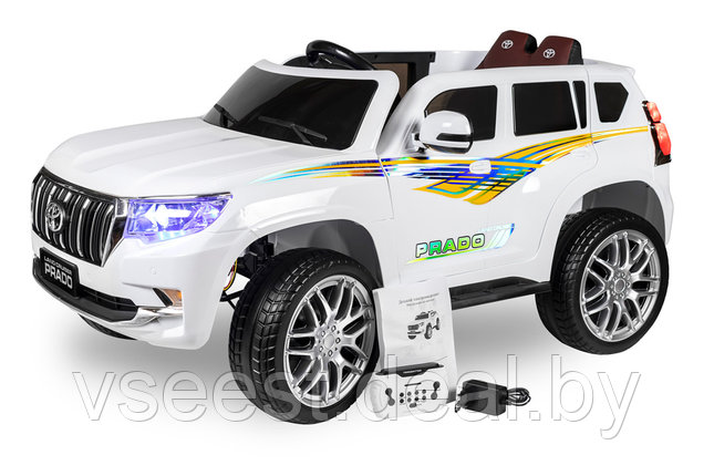 Детский электромобиль Kids Care Toyota Land Cruiser Prado 4x4 (белый) (sh), фото 2