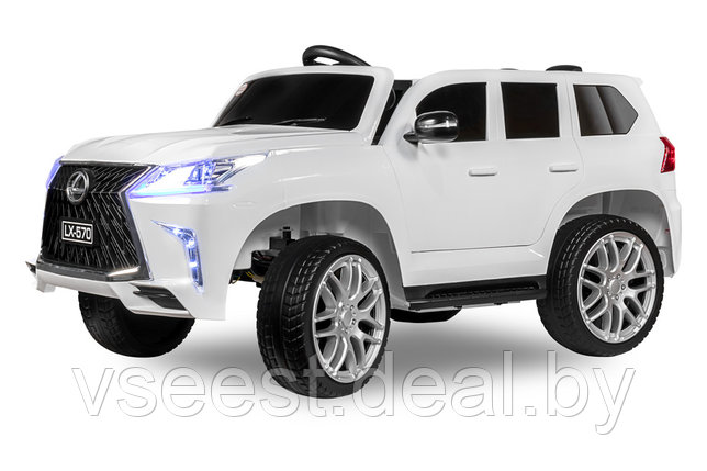 Детский электромобиль Kids Care Lexus LX 570 4х4 (белый) (sh), фото 2