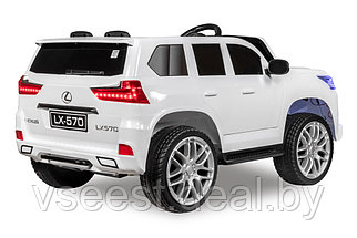 Детский электромобиль Kids Care Lexus LX 570 4х4 (белый) (sh), фото 3