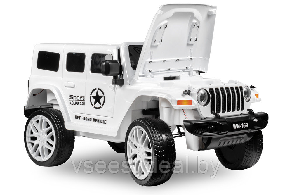 Детский электромобиль Kids Care Jeep Wrangler (белый) (sh) - фото 5 - id-p172002378