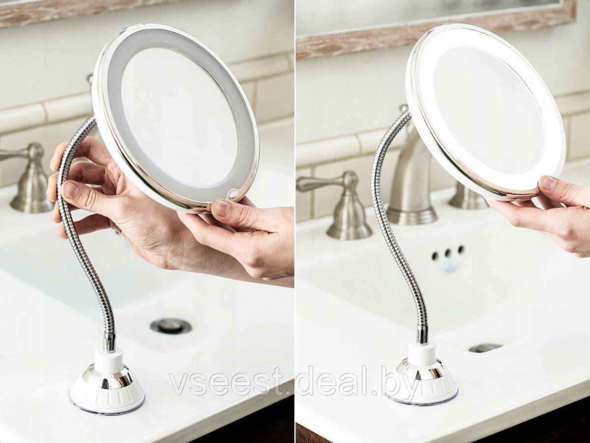 Зеркало для макияжа YJ-1362, LED подсветка, 10x zoom, настенное (shu) - фото 2 - id-p172002386