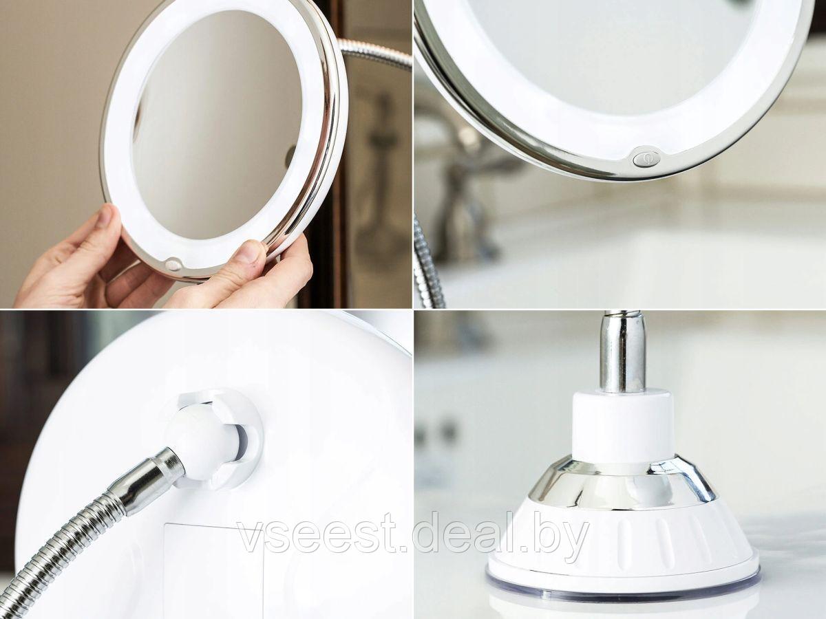 Зеркало для макияжа YJ-1362, LED подсветка, 10x zoom, настенное (shu) - фото 3 - id-p172002386