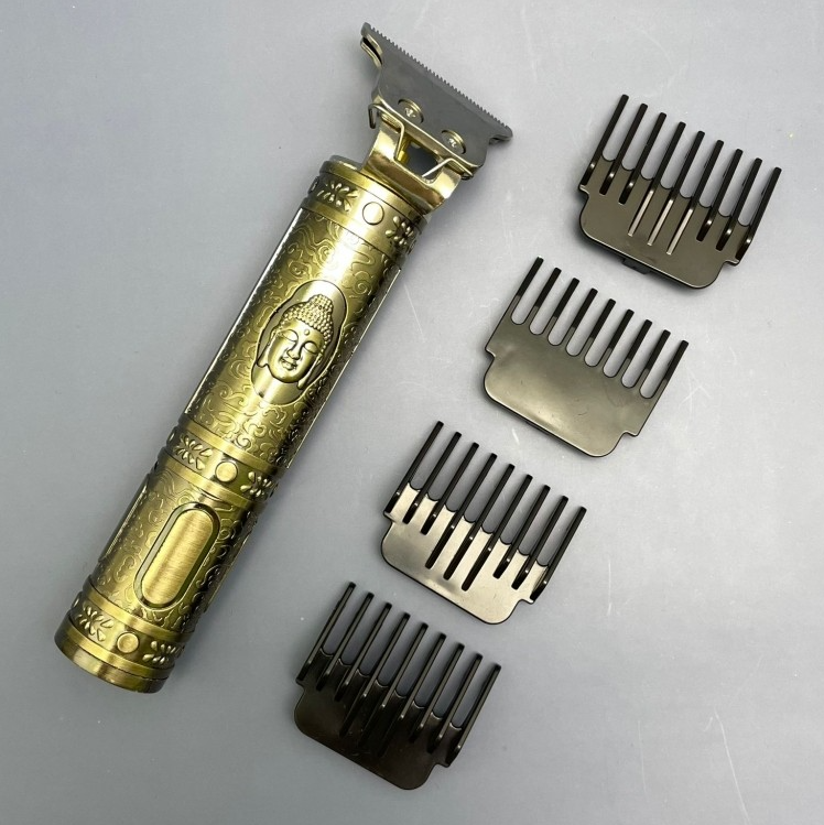Беспроводной триммер для бороды, усов и арт рисунков Hair Trimmer T-Blade (4 сменные насадки) - фото 5 - id-p170816482