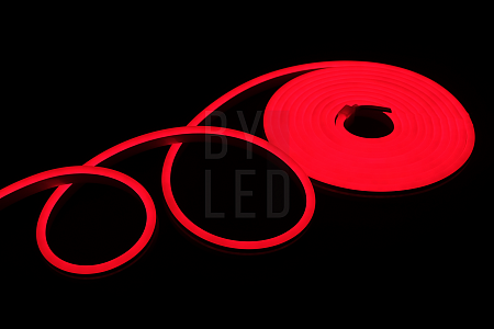 Светодиодный неон Byled SMD2835, 120 LED/m, 9.6W/m, 24V , IP67, Цвет: Красный