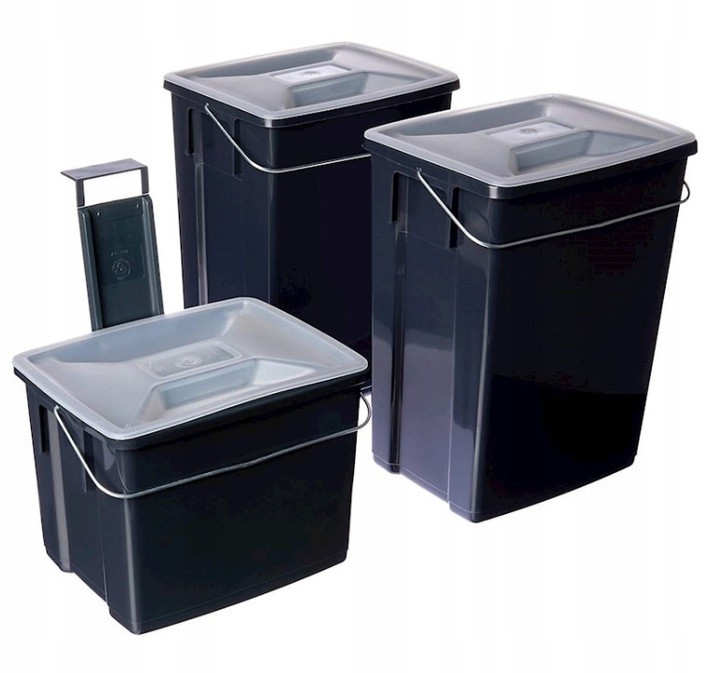 Набор контейнеров для сегрегации отходов Curver Biobox 3х26л, черный - фото 2 - id-p172004673