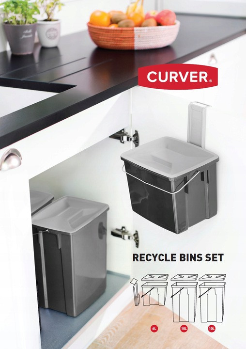Набор контейнеров для сегрегации отходов Curver Biobox 3х26л, черный - фото 4 - id-p172004673