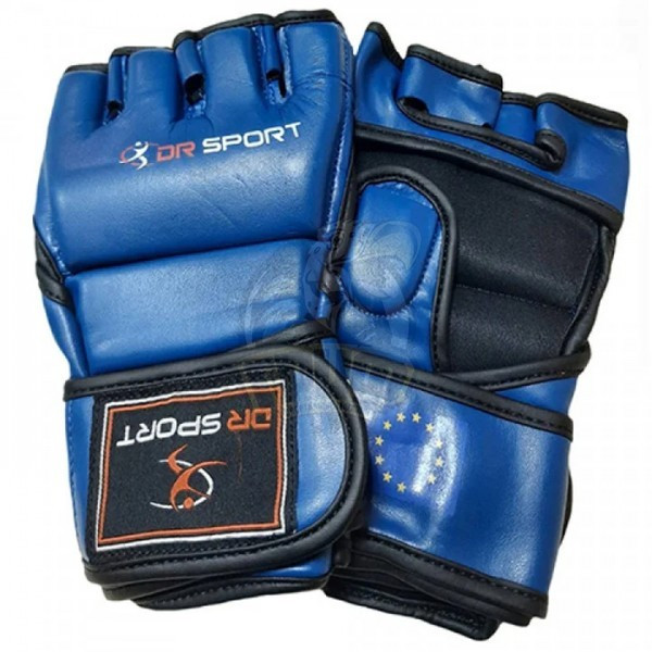 Перчатки для смешанных единоборств DR Sport ПУ (синий) (арт. 76) - фото 1 - id-p172010114