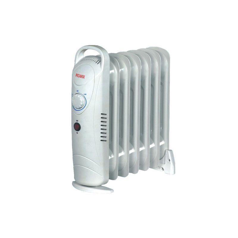 Масляный радиатор Ресанта ОММ- 7Н (700W, 220V, 7 секций, 7 м2, регулировка нагрева, термостат, белый цвет) - фото 1 - id-p172021016