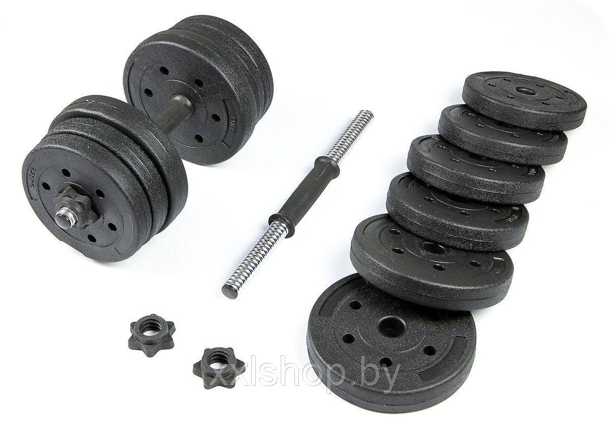 Набор композитных гантелей Trex Sport 20 кг с соединительным грифом - фото 3 - id-p172035095