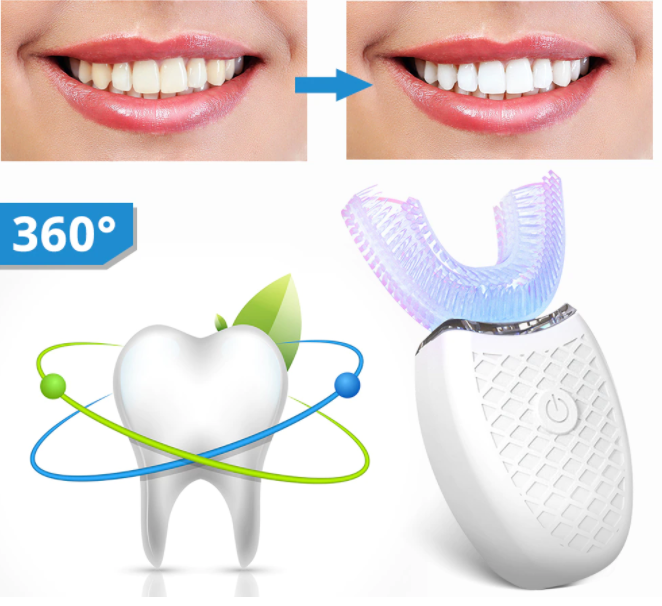 Ультразвуковая электрическая отбеливающая зубная щетка Toothbrush Cold Light Whitening - фото 7 - id-p172036126