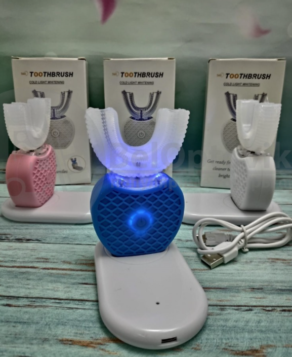 Ультразвуковая электрическая отбеливающая зубная щетка Toothbrush Cold Light Whitening - фото 2 - id-p172036126