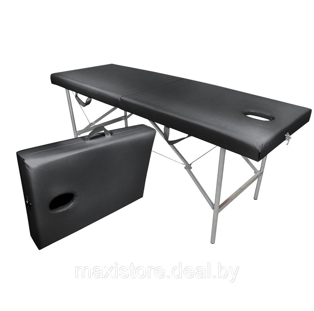 Массажный стол Mass-stol 180х57х70 см (черный) - фото 1 - id-p172050905