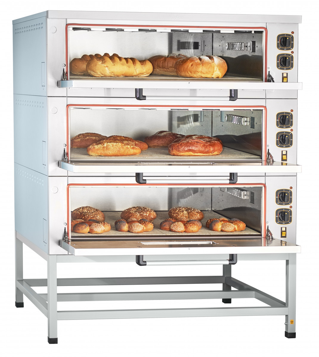Шкаф пекарский электрический ЭШП-3-01КП  (320 °C, каменный под) нерж. камера