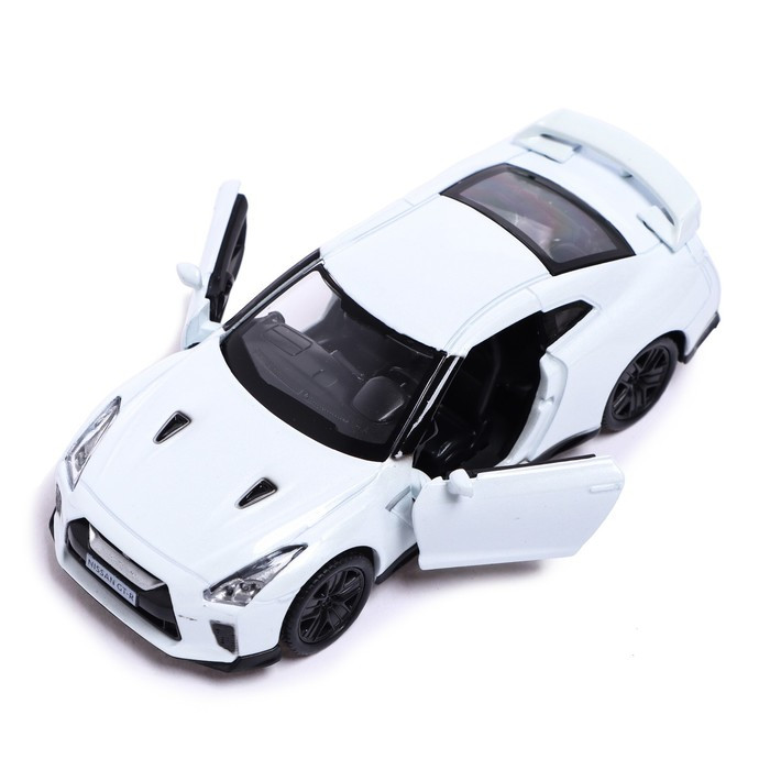 Машина металлическая NISSAN GT-R (R35), 1:32, открываются двери, инерция, цвет белый - фото 3 - id-p172059548