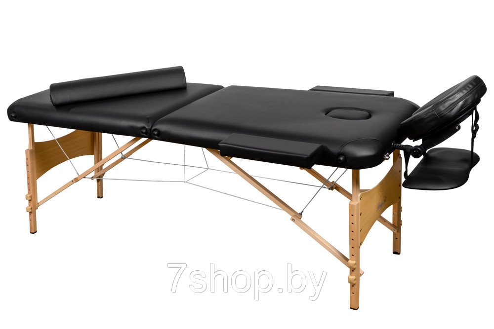Складной 2-х секционный деревянный массажный стол BodyFit, черный - фото 2 - id-p54584558