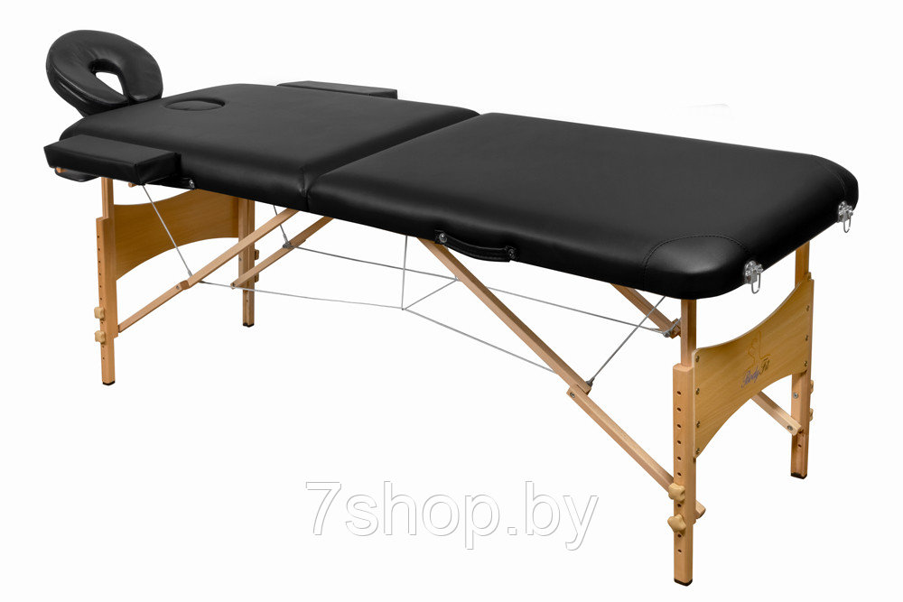 Складной 2-х секционный деревянный массажный стол BodyFit, черный - фото 4 - id-p54584558