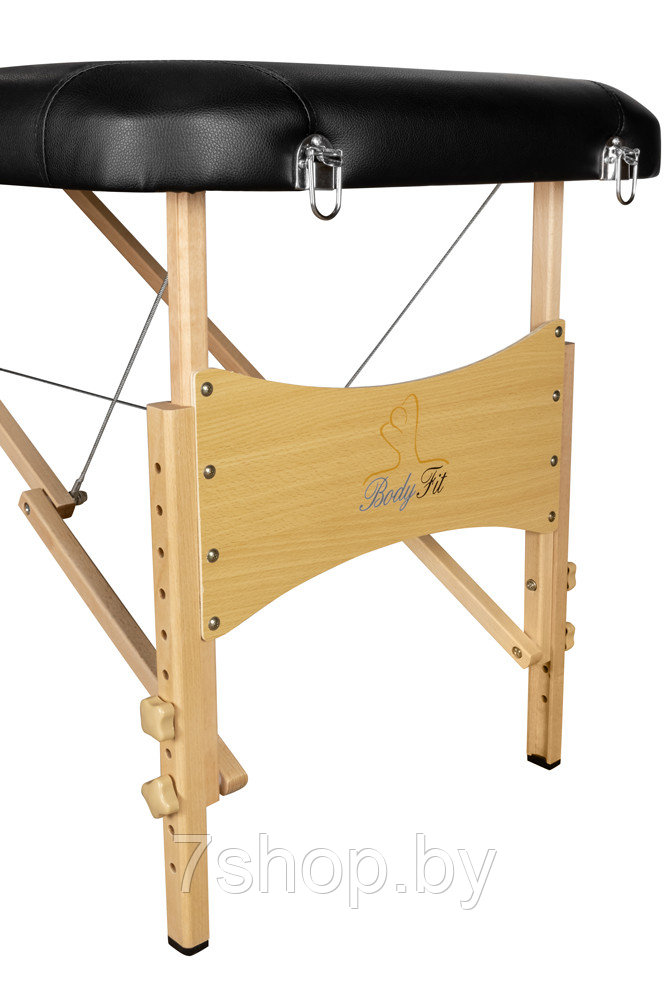 Складной 2-х секционный деревянный массажный стол BodyFit, черный - фото 7 - id-p54584558