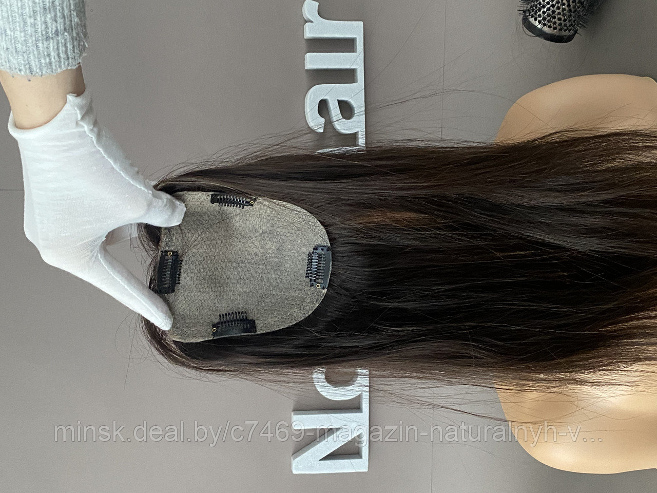 Накладка из натуральных волос (цвет 2 горький шоколад) - фото 5 - id-p172066168