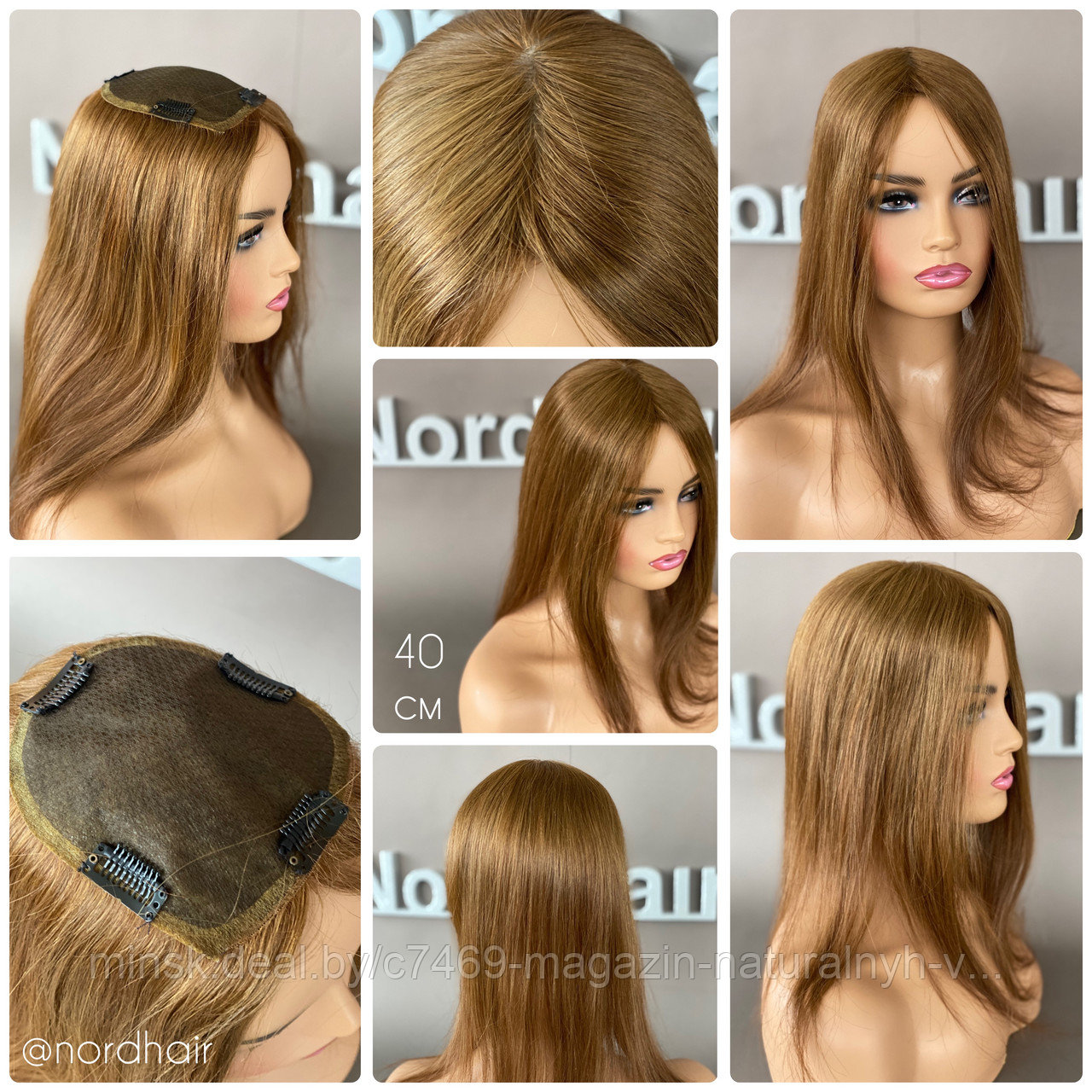 Накладка из натуральных волос (цвет 18 медовый пшеничный) - фото 1 - id-p172066723