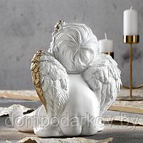 Статуэтка "Ангел сидящий", золотистая, 24 см, фото 3