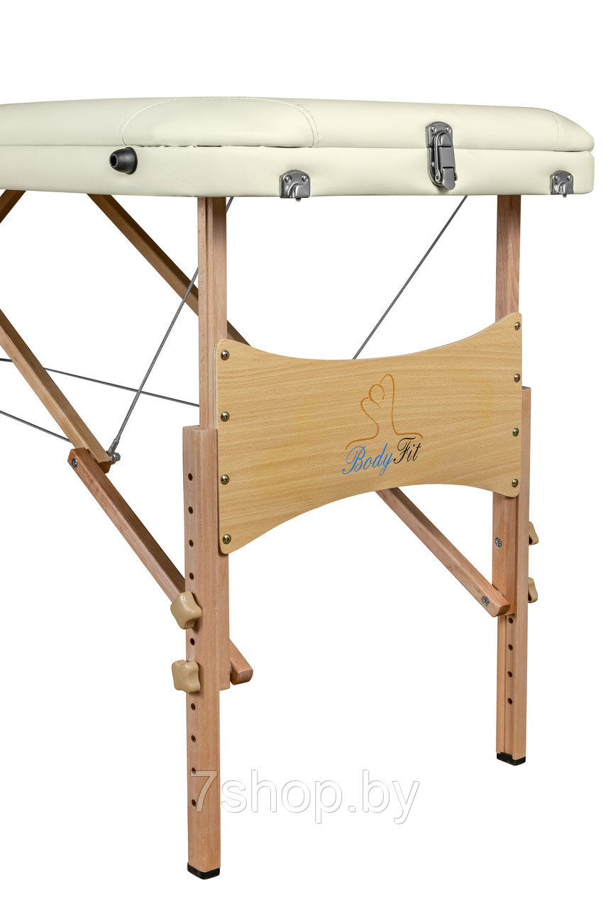 Складной 3-х секционный деревянный массажный стол BodyFit, бежевый - фото 5 - id-p54577726