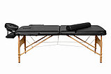 Складной 3-х секционный деревянный массажный стол BodyFit, черный, фото 2