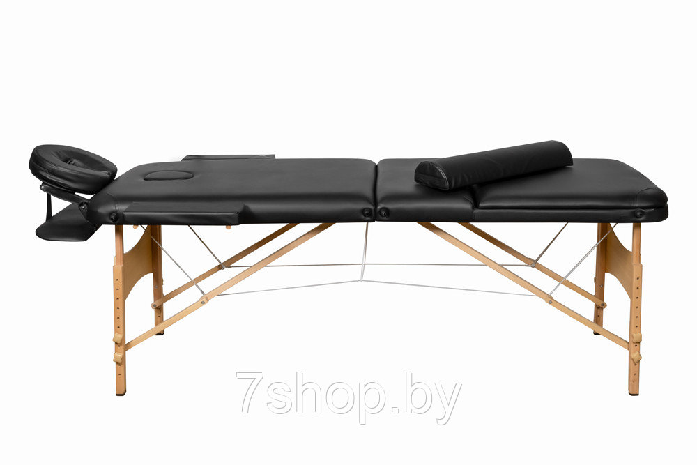 Складной 3-х секционный деревянный массажный стол BodyFit, черный - фото 2 - id-p54584556