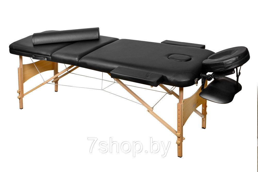 Складной 3-х секционный деревянный массажный стол BodyFit, черный - фото 3 - id-p54584556