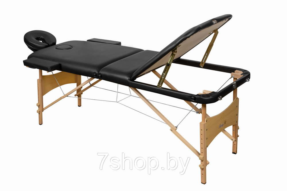 Складной 3-х секционный деревянный массажный стол BodyFit, черный - фото 4 - id-p54584556