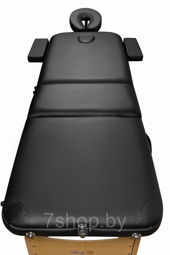 Складной 3-х секционный деревянный массажный стол BodyFit, черный - фото 5 - id-p54584556