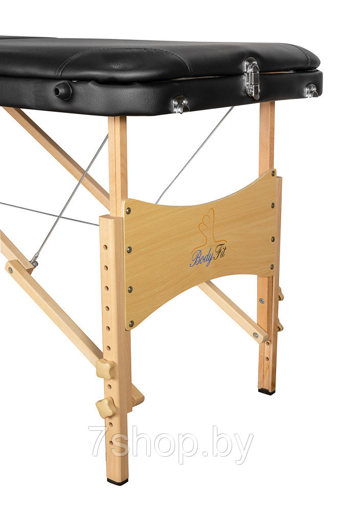 Складной 3-х секционный деревянный массажный стол BodyFit, черный - фото 7 - id-p54584556