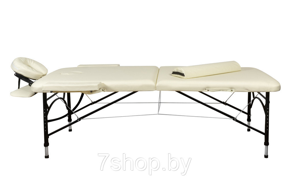 Складной 2-х секционный алюминиевый массажный стол BodyFit, бежевый - фото 2 - id-p54584560